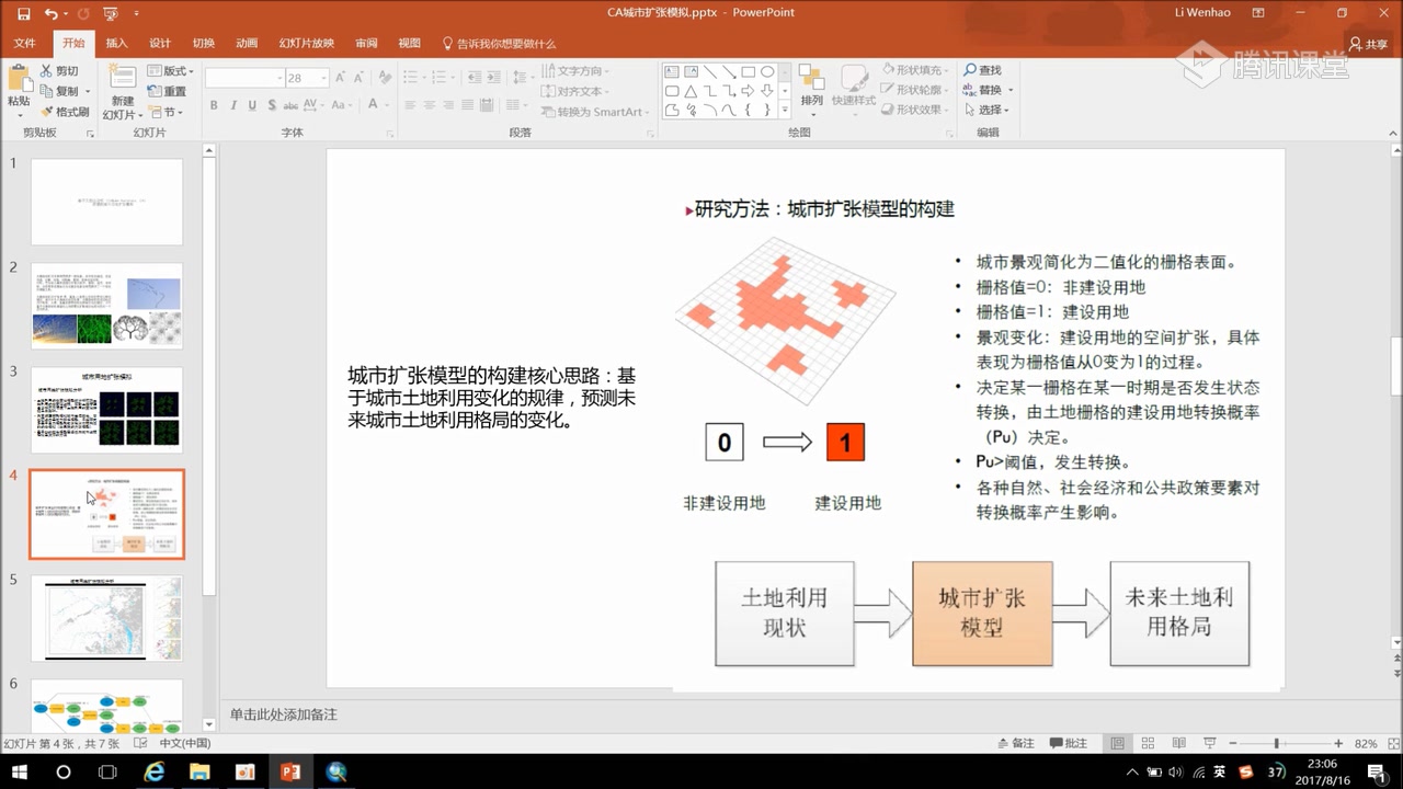 大家一起学习啊，城市空间分析第二课，基于元胞自动机CA原理的用地扩张模拟分析。