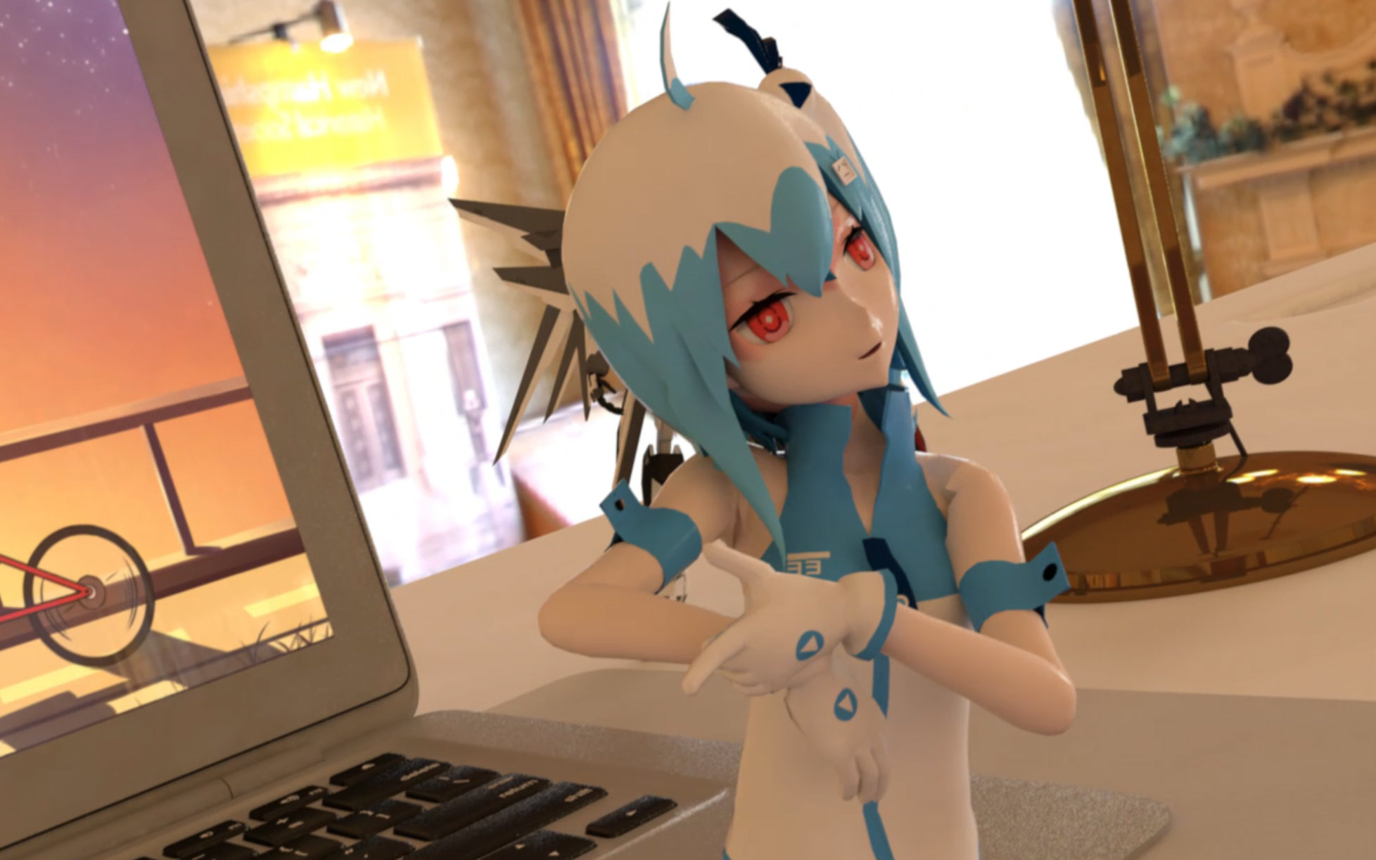 【c4d】33娘真是太可爱辣//w// 不来摸头嘛(=ω=)