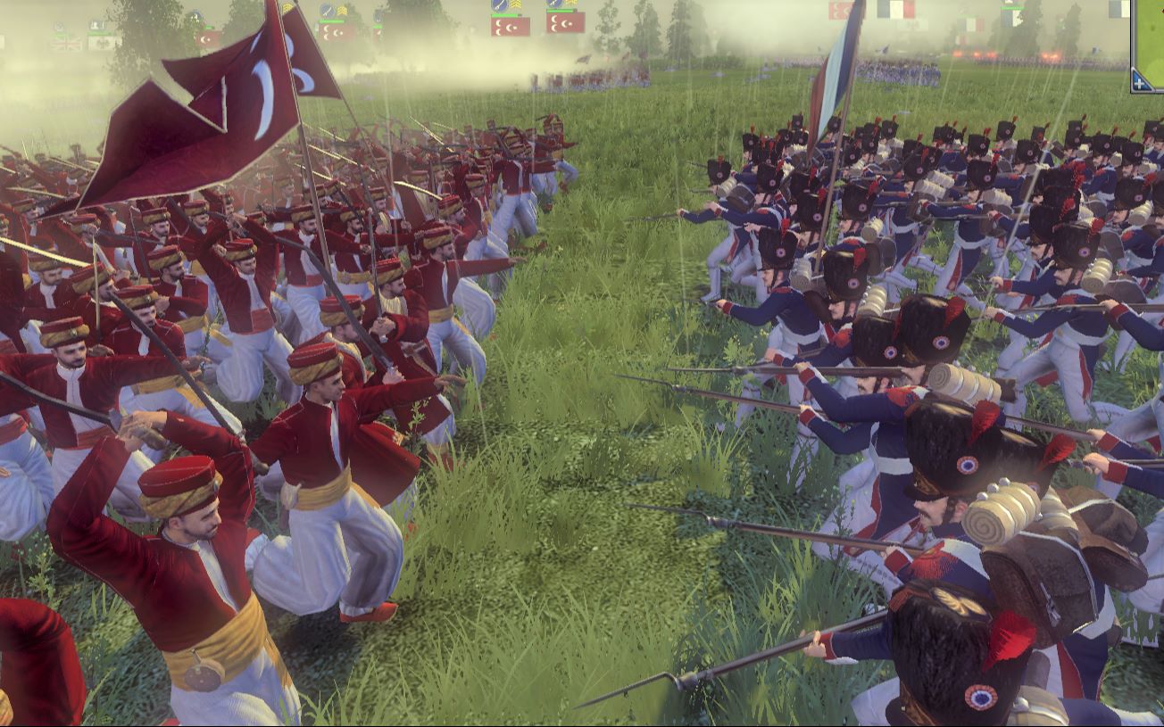 拿破仑全面战争4v4万人会战奥斯曼大砍刀大破排队枪毙阵法