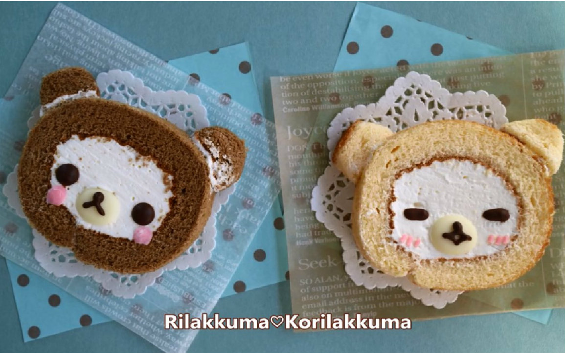 【cook kafemaru】草鸡可爱的轻松熊奶油蛋糕卷 rilakkuma