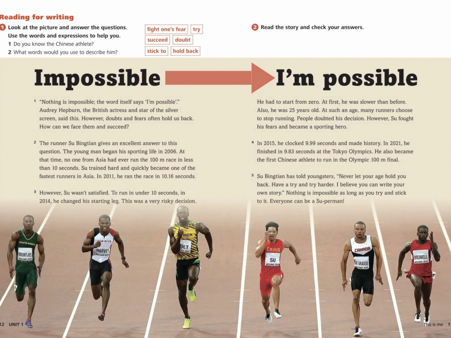 八上Unit1 Impossible→I'm possible 逐句跟读新外研八上英语第一单元P13-P14课文 不可能→不，可能