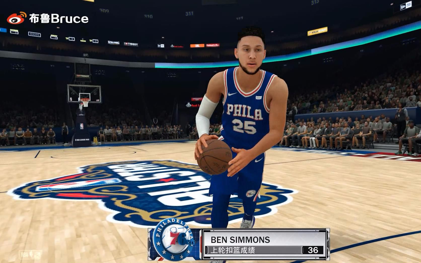 布鲁nba2k18全明星扣篮大赛本西蒙斯转身360胯下扣篮10