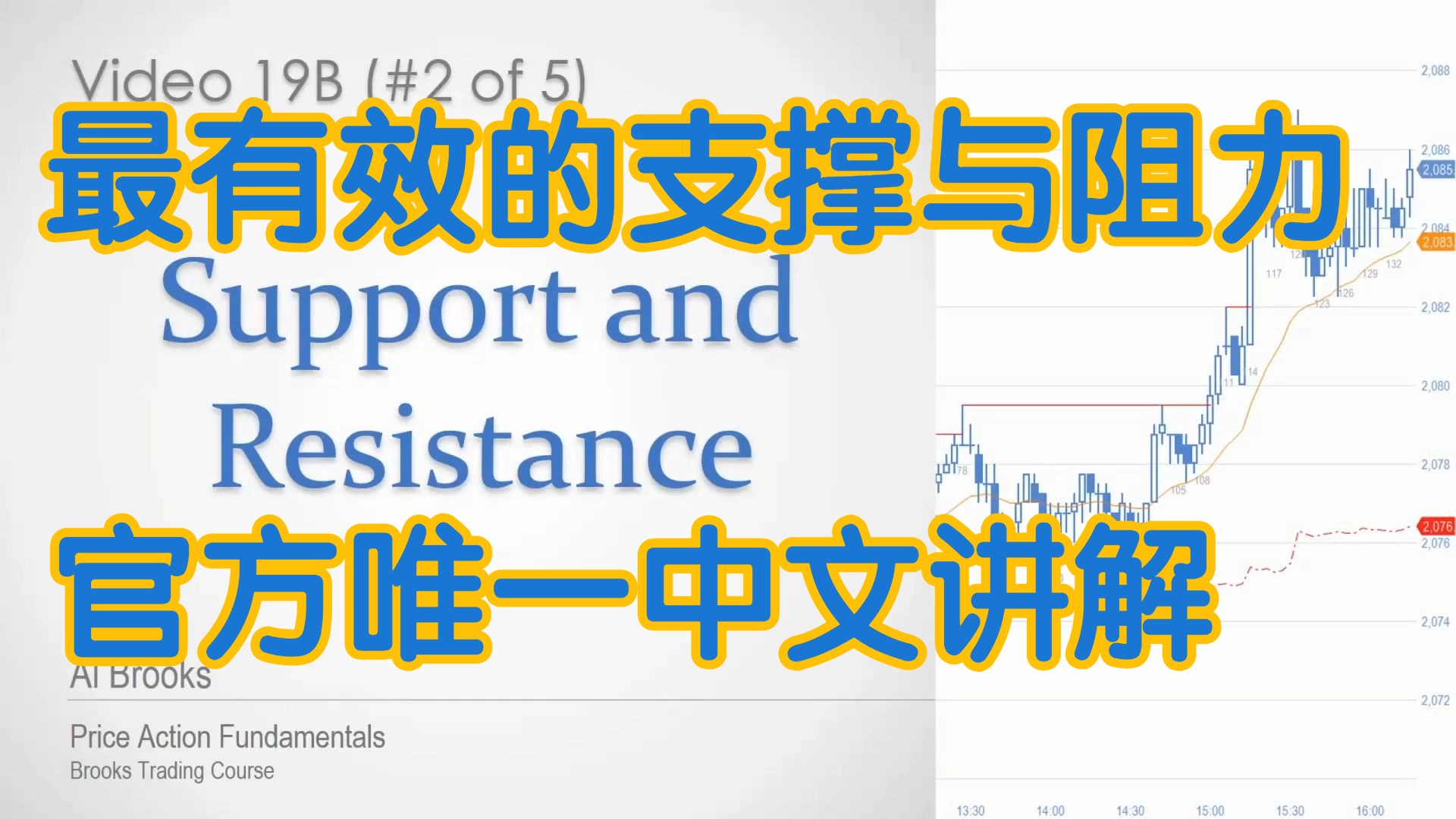 价格行为 - 19B最有效的支撑与阻力 - 官方中文配音 A Brooks阿尔布鲁克斯 学委 方方土