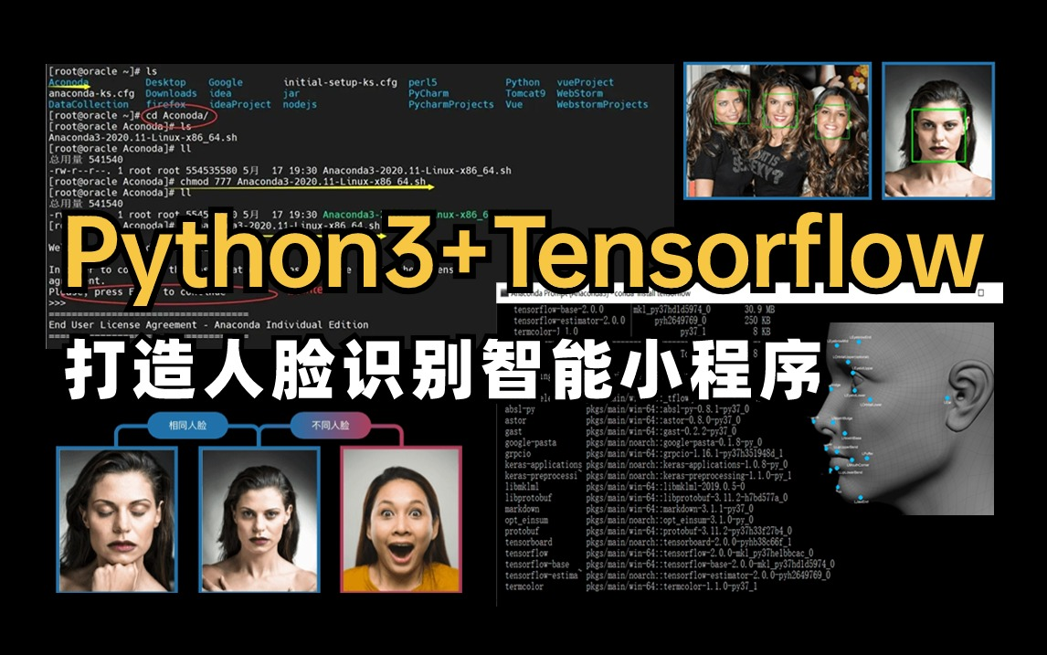 【图像算法工程师必知必会】Python3+TensorFlow打造人脸识别智能小程序，从理论到上手，练完这套完整版教程比看100套教程强！