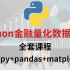 超强干货|python金融量化数据分析全套教程（numpy+pandas+matplotlib）