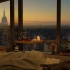 氛围学习丨纽约豪华公寓·室内暖茶卧床阅读·落地窗夕阳景观丨放松爵士乐丨3.5小时