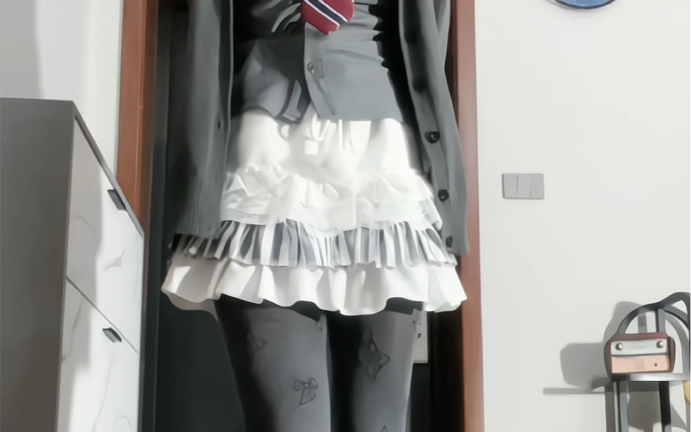 Thick Gray Butterfly with Gray Shirt