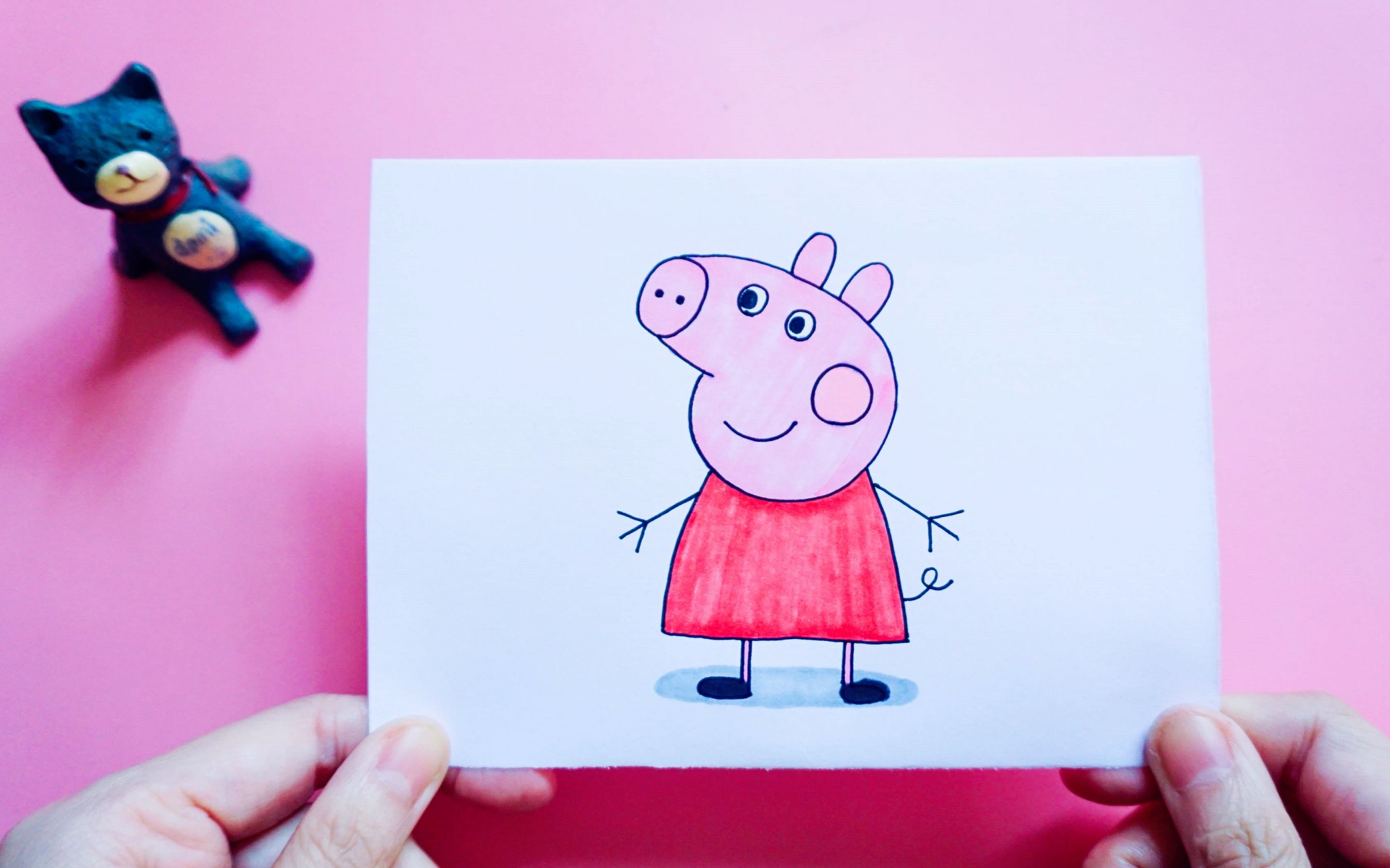 domi教你简单几笔手绘小猪佩奇,你最喜欢谁呢?