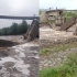 内蒙古一铁路桥被洪水冲垮桥梁从中间断裂 多亏居民发现及时上报