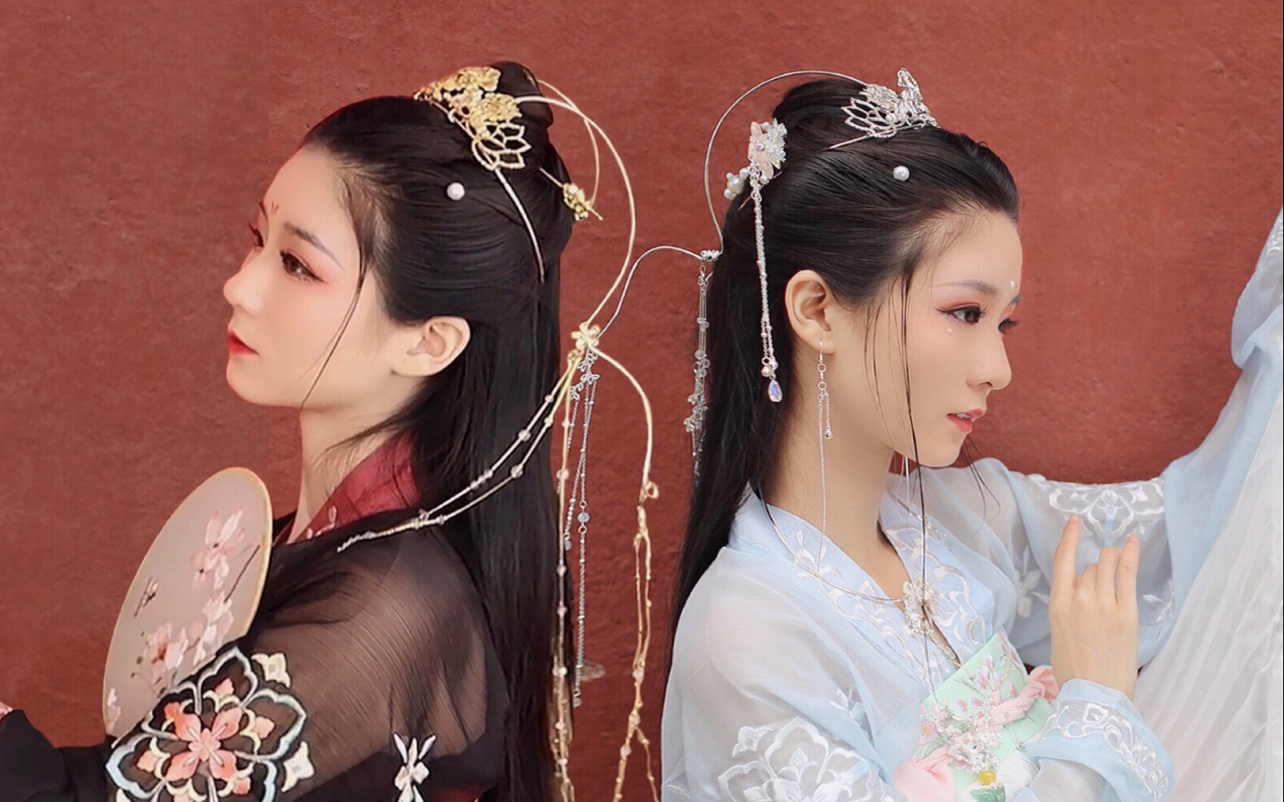 【簌簌】汉服发型教程|朱砂痣与白月光 无发包的简易唐风发冠发型