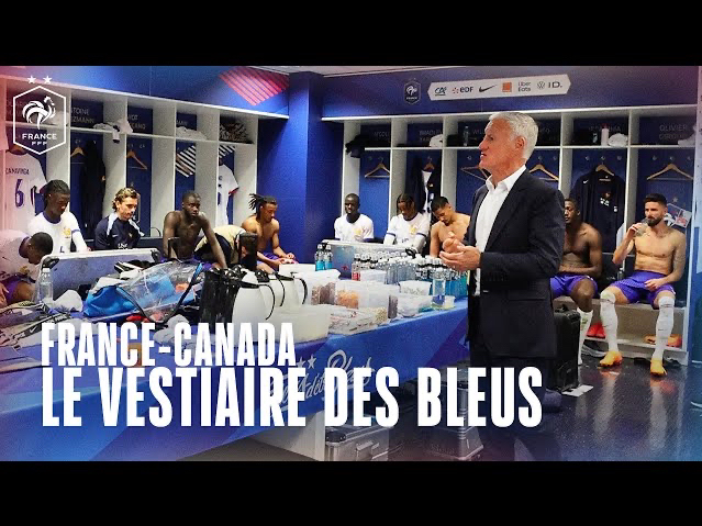 备战2024欧洲杯 法国0比0加拿大 更衣室