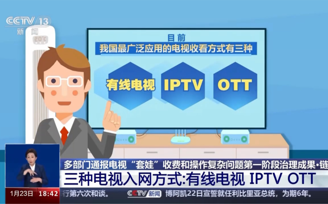 三种电视入网方式：有线电视 IPTV OTT