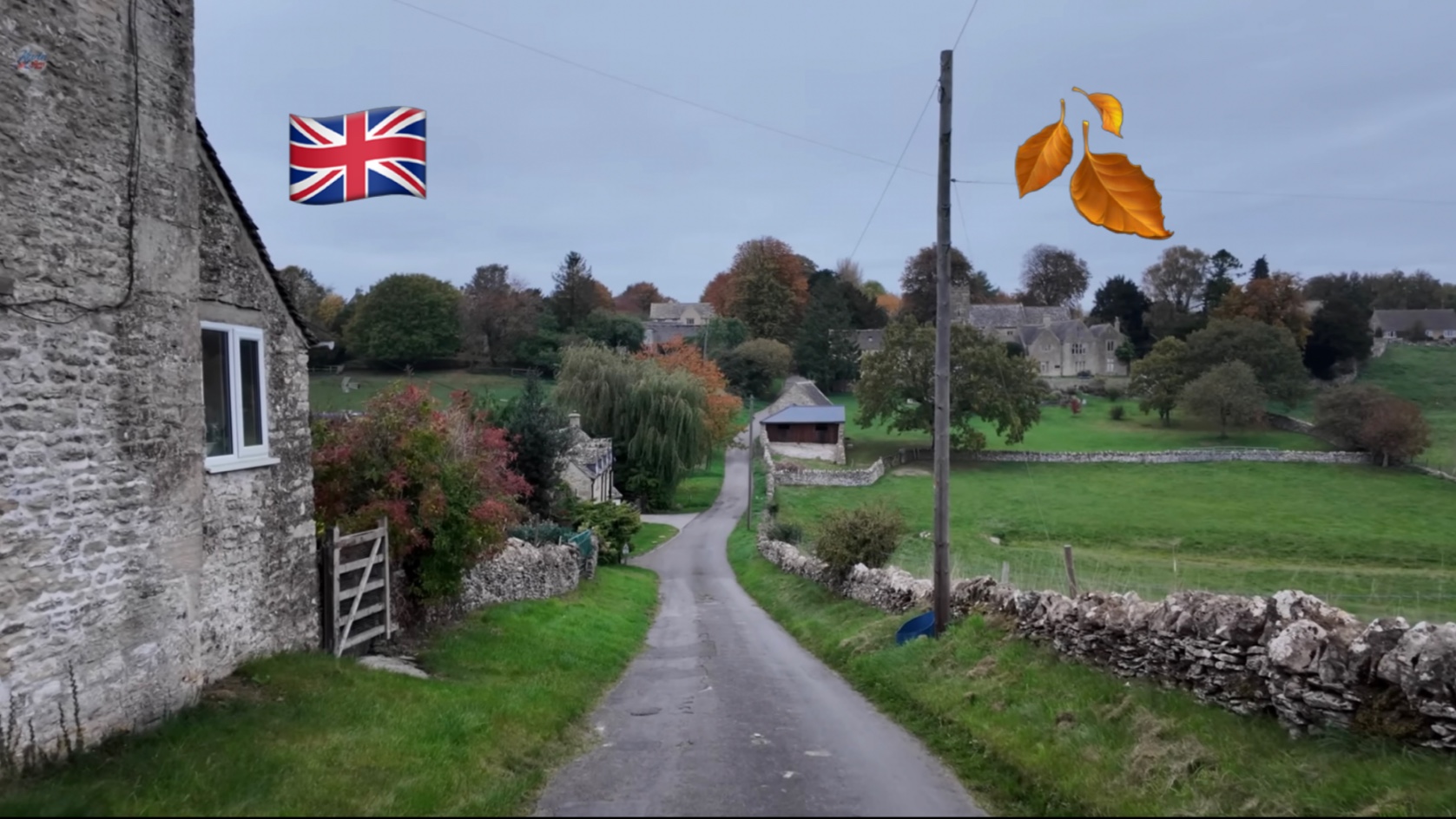 10月秋季清晨漫步游英国最美乡村 科茨沃尔德 拍摄日期：2025.10.18