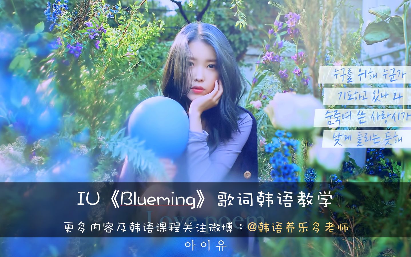 IUBlueming歌词韩语教学 哔哩哔哩 bilibili