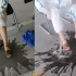 新疆8月似火炉 防疫医护人员掀起防护服的裤腿 汗水瞬间奔涌而出