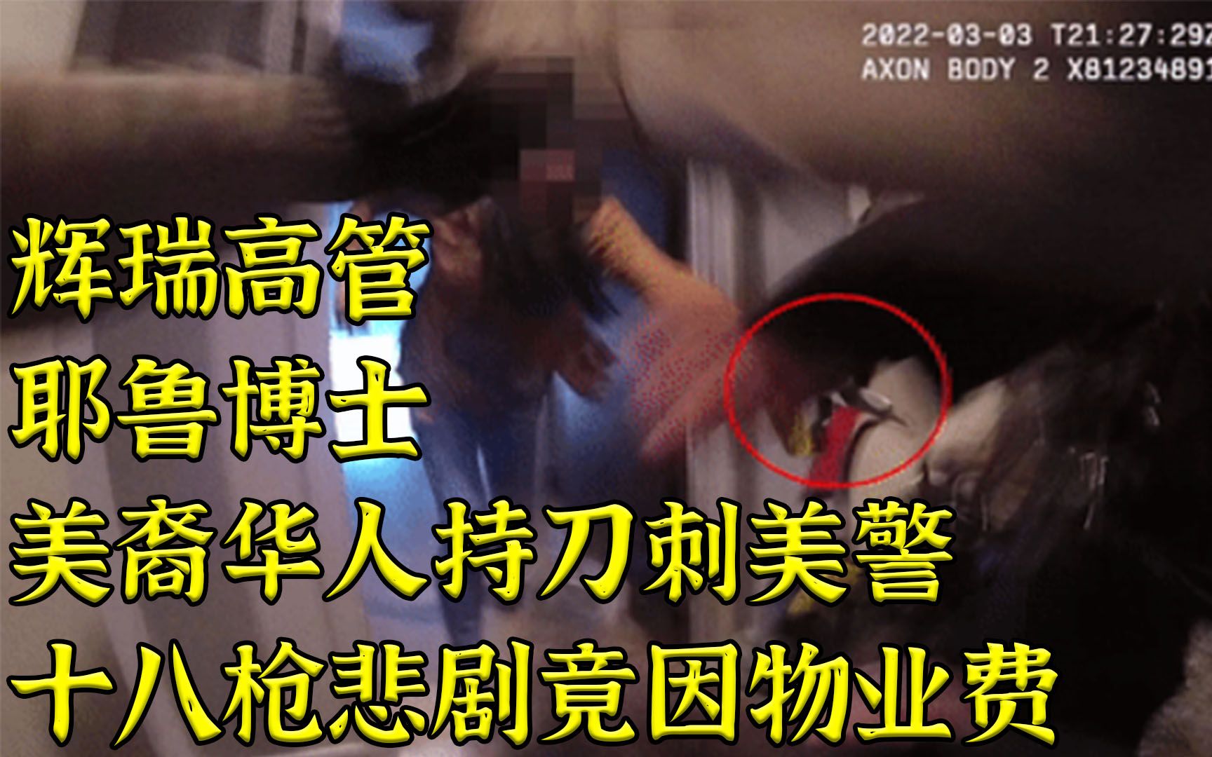华裔耶鲁女博士抽刀向美警 被打十八枪