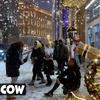 莫斯科降雪❄️ 漫步在神话般的夜晚城市，街道上的圣诞气氛