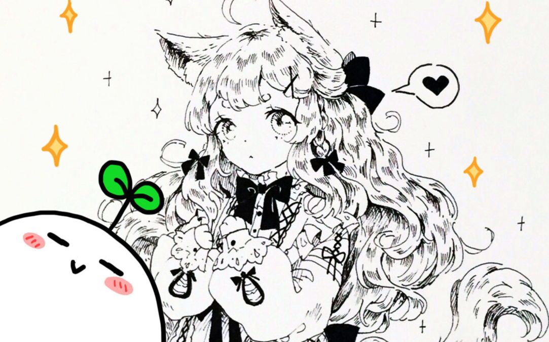 【小草☆手绘】【no:8】超级软萌的兽耳娘qvq(日常瞎涂)