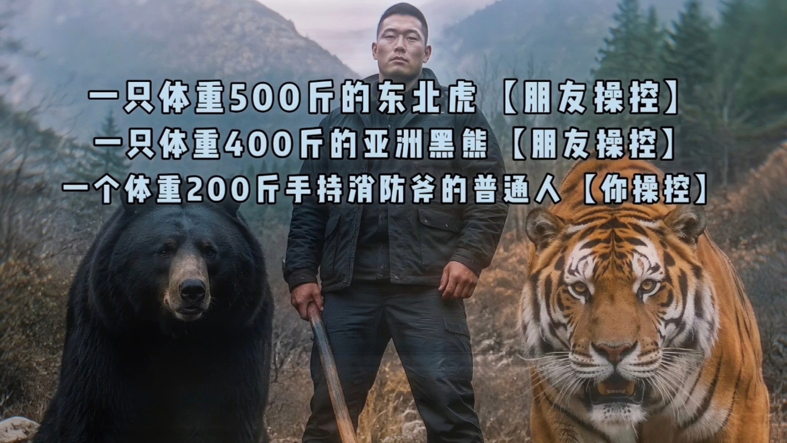 【辩论探讨】人＋黑熊＋老虎 VS 棕熊，谁能获胜？