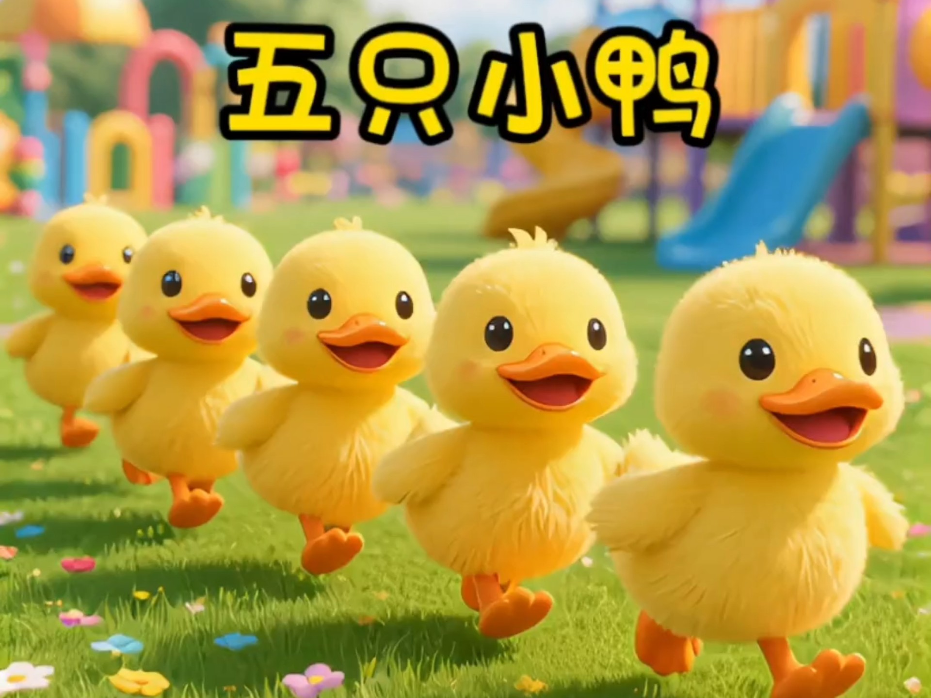 儿童启蒙早教儿歌-五只小鸭