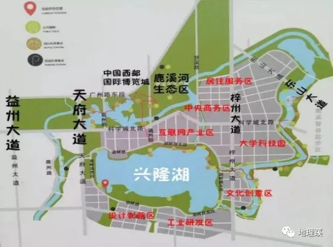 材料三:成都市兴隆湖及周边地图