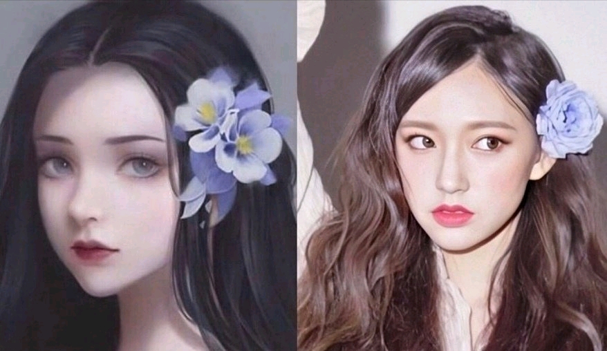 程潇五官艳丽,鼻子挺翘,同样也是cg建模脸.非常像漫画里的美少女.
