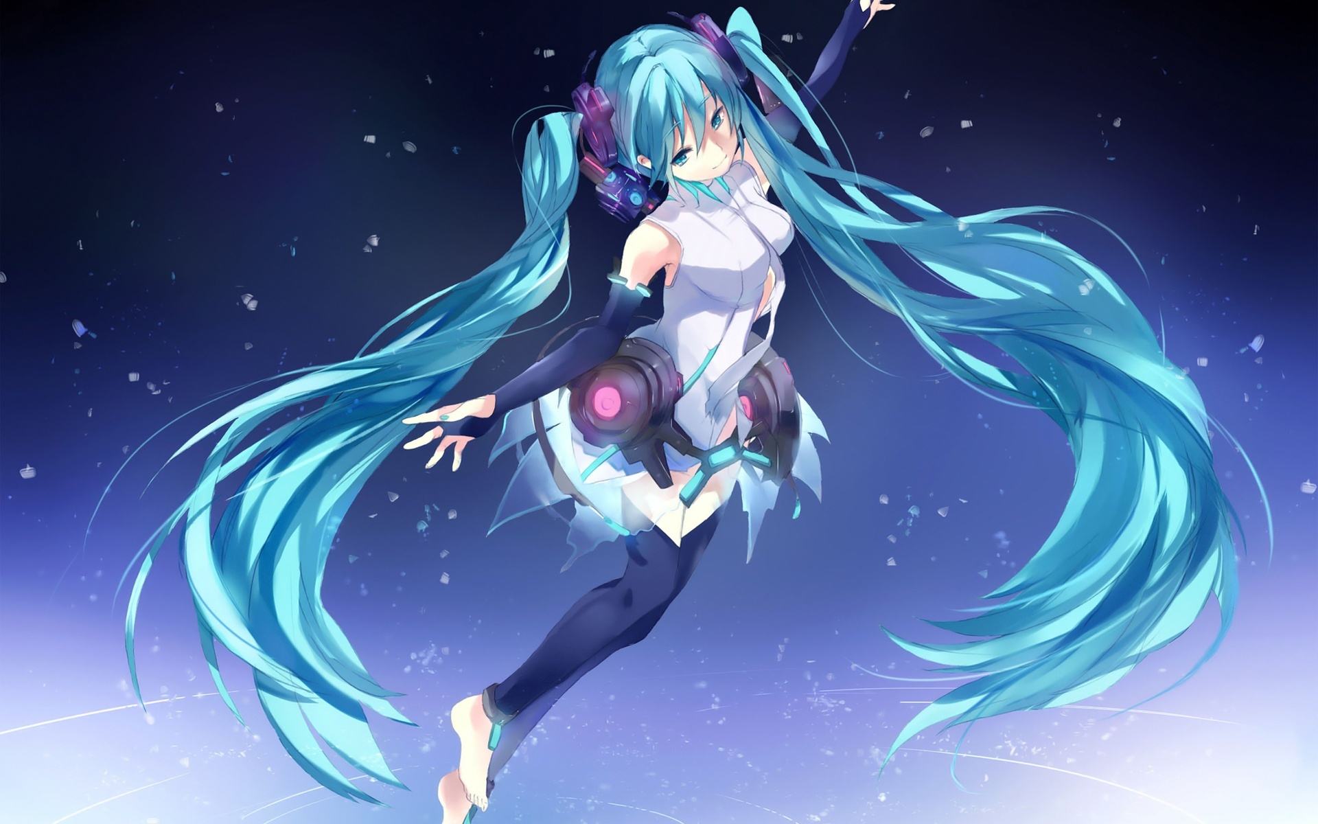 初音未来是天籁 电子合成霓虹彩 嫩芽清新小