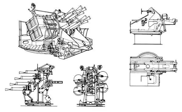 多款40毫米"砰砰"炮的结构图