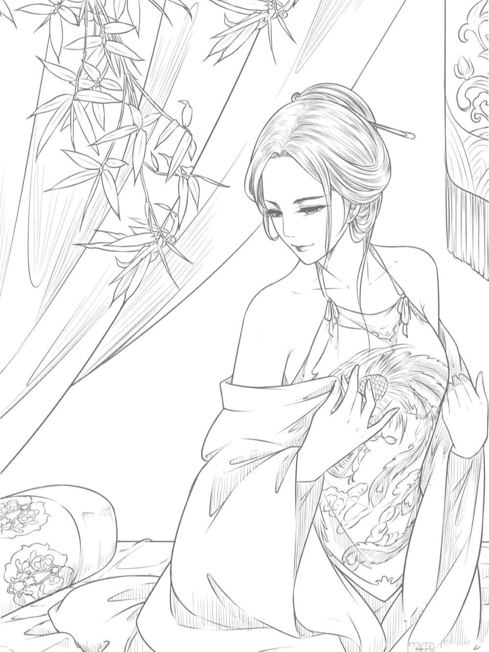 古风线稿素材