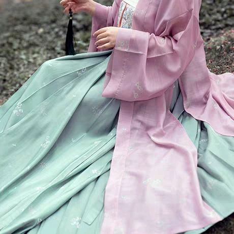 汉服一日一推(227)(褙子 百迭 飞机袖 褶裙 宋抹 两片