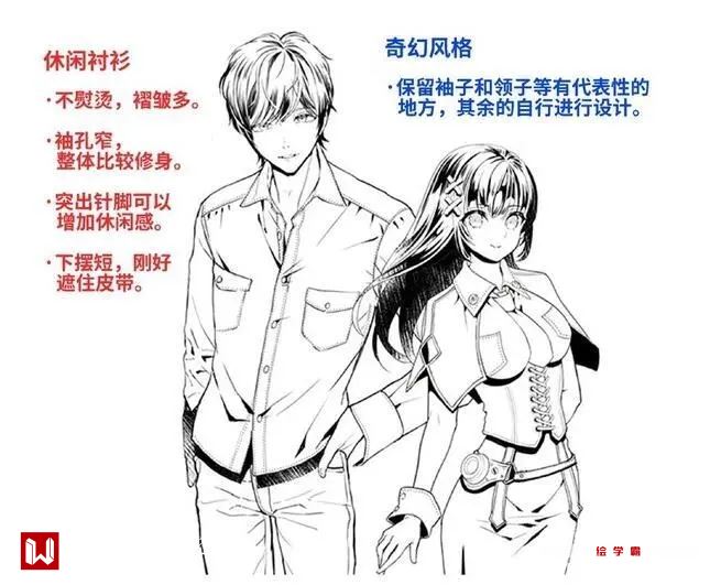 衣服褶皱怎么画?教你如何画一件完美的男式白衬衫