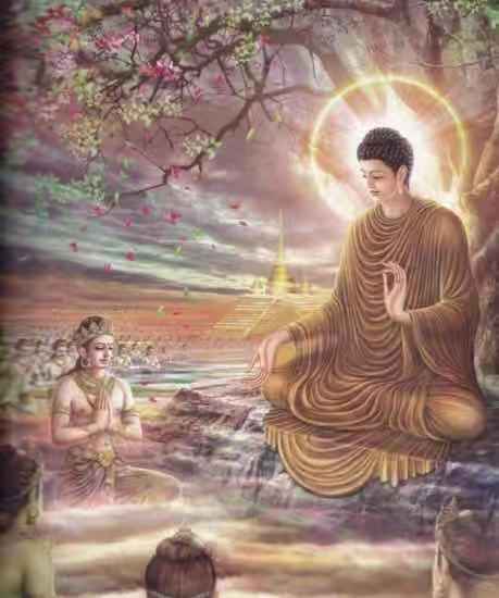 传说佛陀在菩提树下冥想的时候,魔王波旬和无数魔军前来扰佛,摩耶