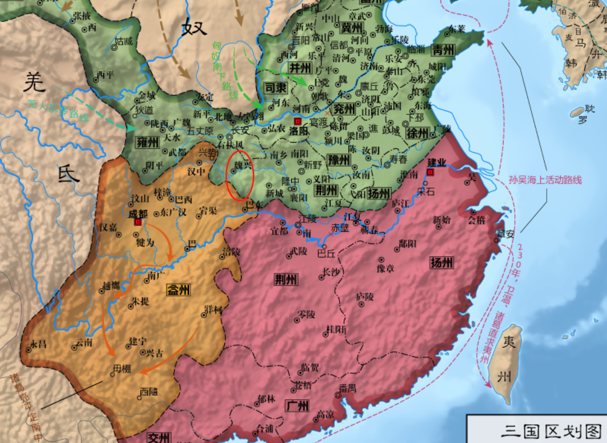 三国时期部分地图——维基百科三国词条