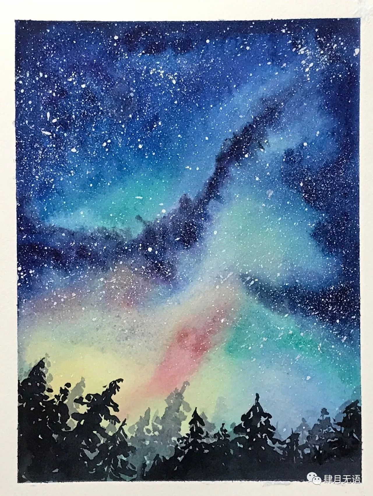 星空画简单【相关词_颜料星空画简单】