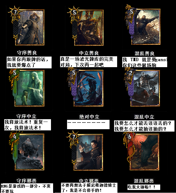 昆特牌阵营九宫格制作评选有奖活动参赛作品展示