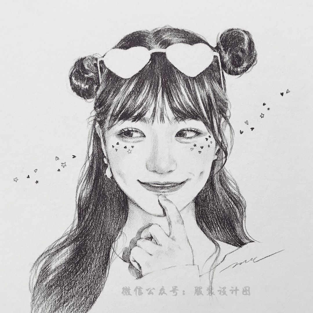【服装设计图——手绘插画】人物头像速写素材分享