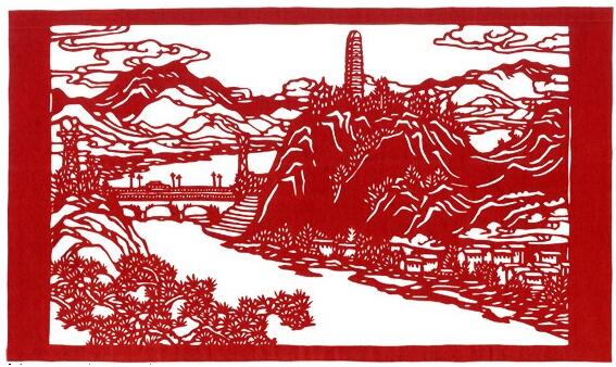 70年代的中国民间剪纸 当年的革命圣地 今日红色旅游景点