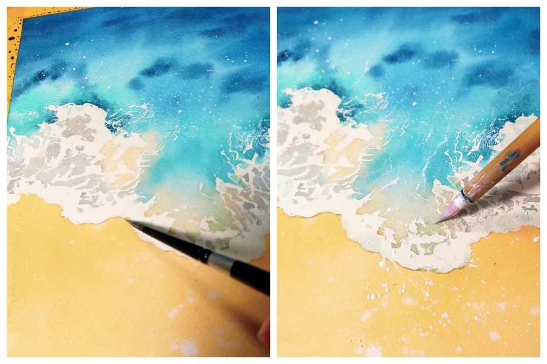 水彩教程海滩的画法