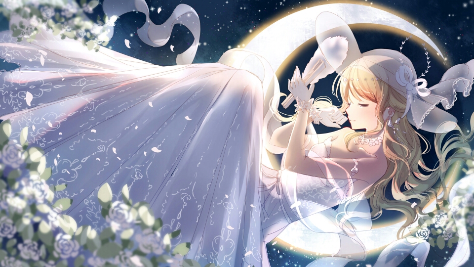 高清图片>二次元 星空下的少女