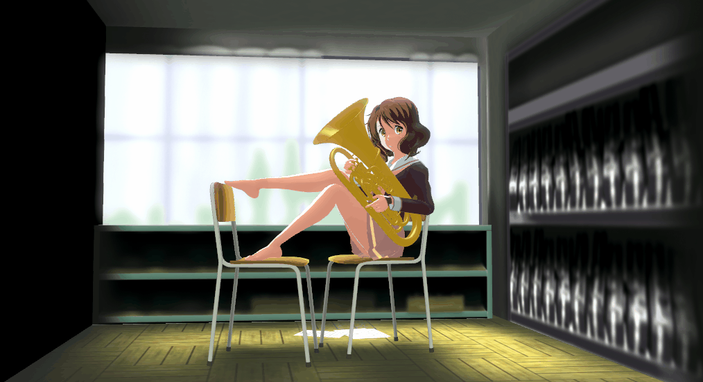 动漫由京都动画负责制作,主要讲述了黄前久美子,在同班同学加藤叶月的