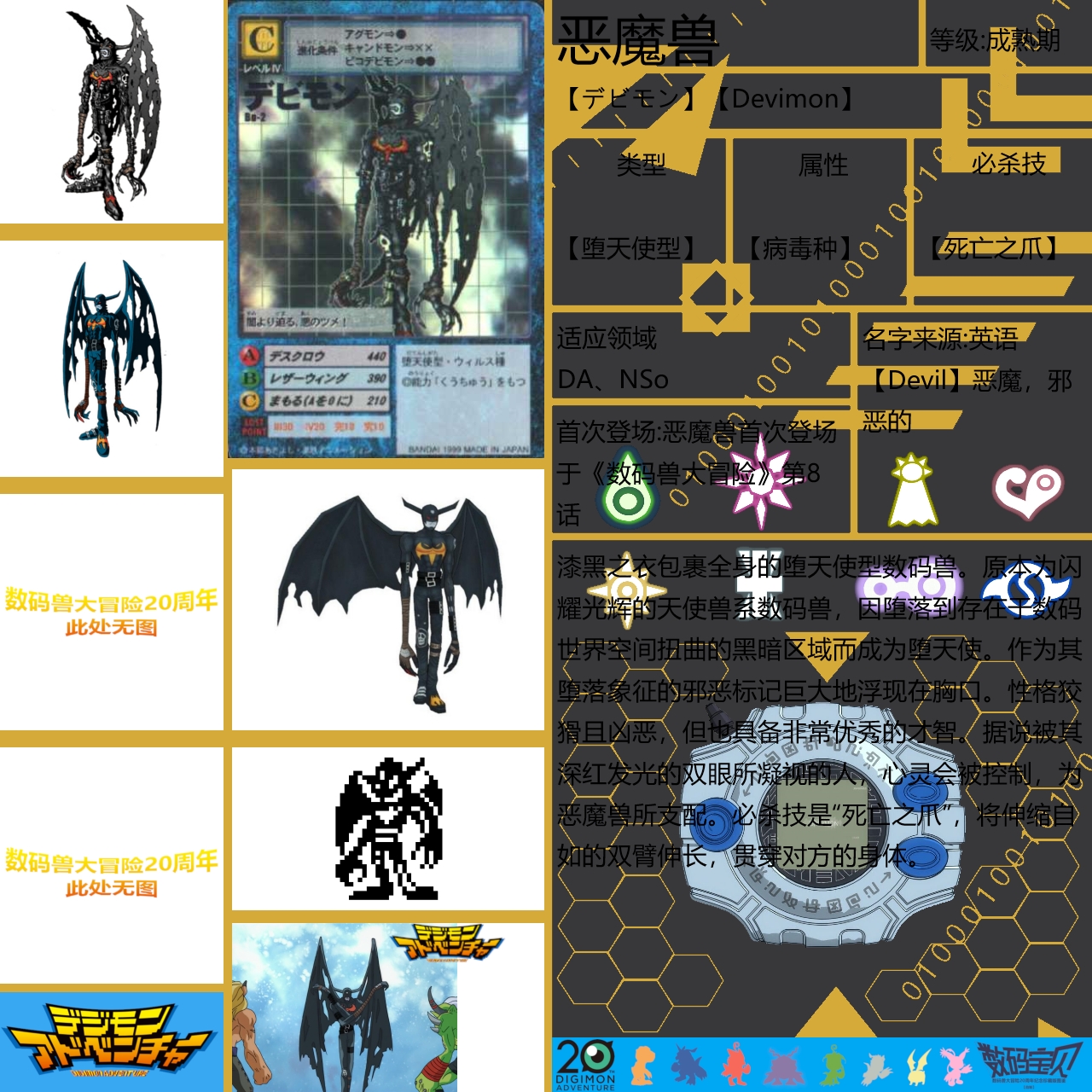 数码兽大冒险20周年纪念珍藏版图鉴【自制】—更新启示录兽等10只数码
