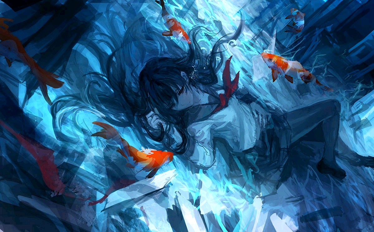 二次元壁纸美图,点个赞,关注一下再走呗(偏蓝色调)
