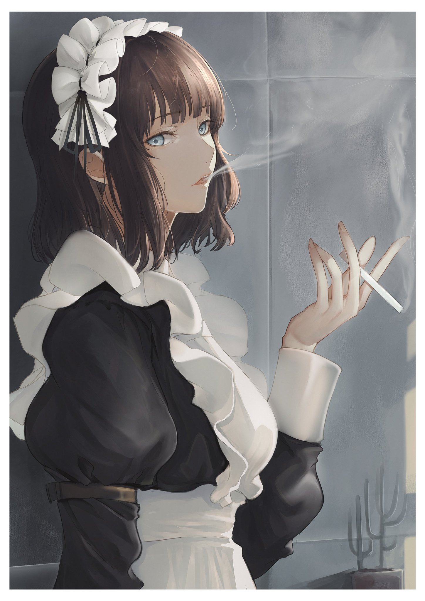p站画师日本画师marumoru笔下的伪厚涂插画作品妹子画的真的太好看了
