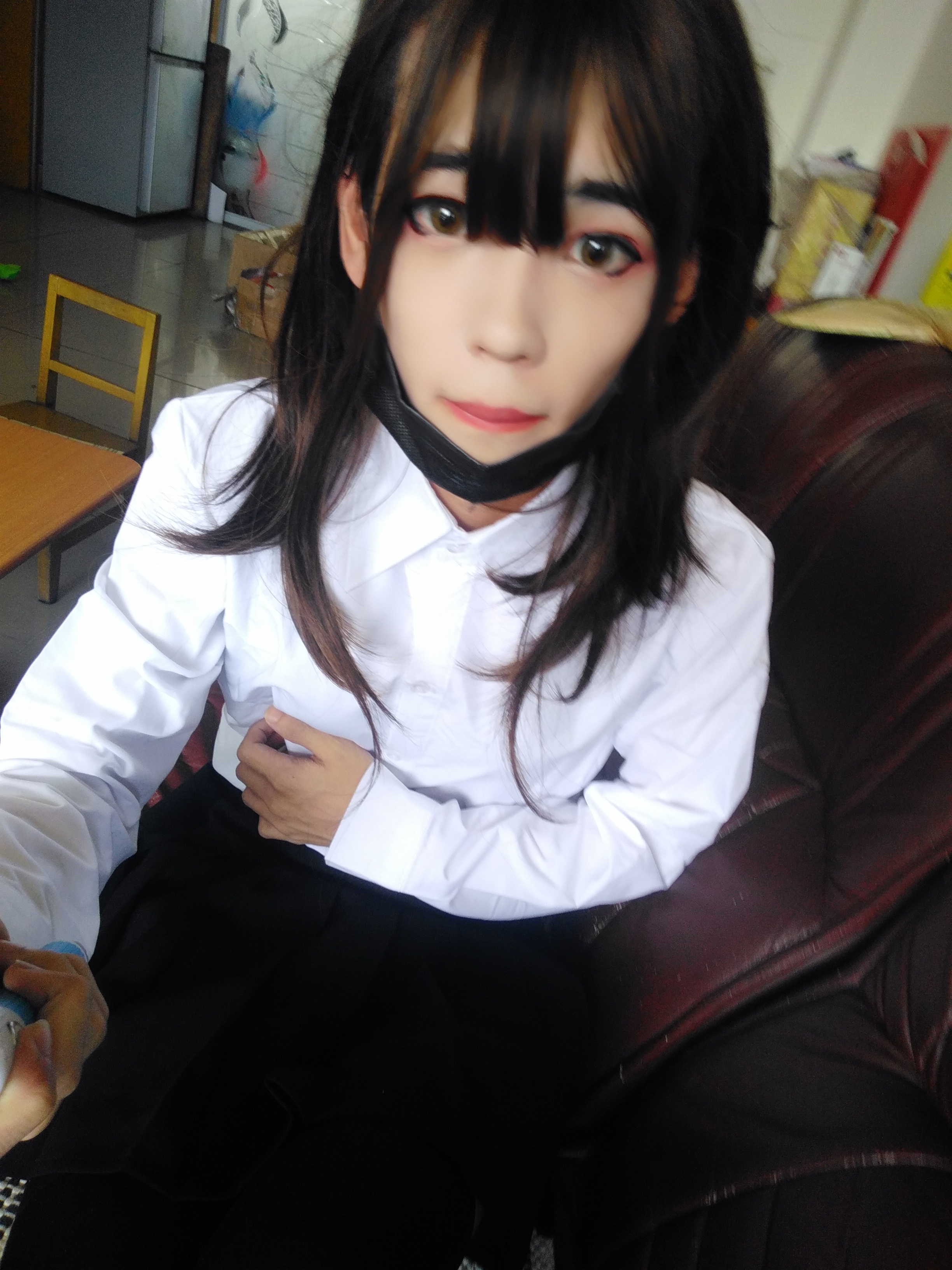 女装大佬制服黑丝诱惑?喵喵喵?