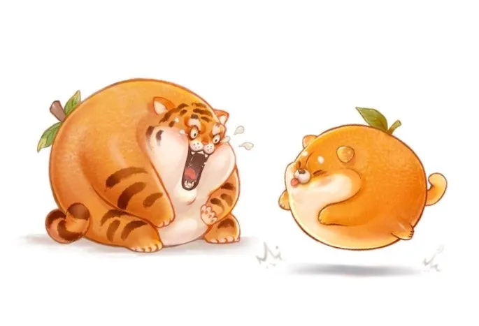 当老虎变成桔子果然除了人什么动物胖了都好看
