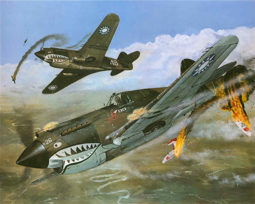 飞虎队:抗日战场中的p-40"战斧"战斗机之彩图