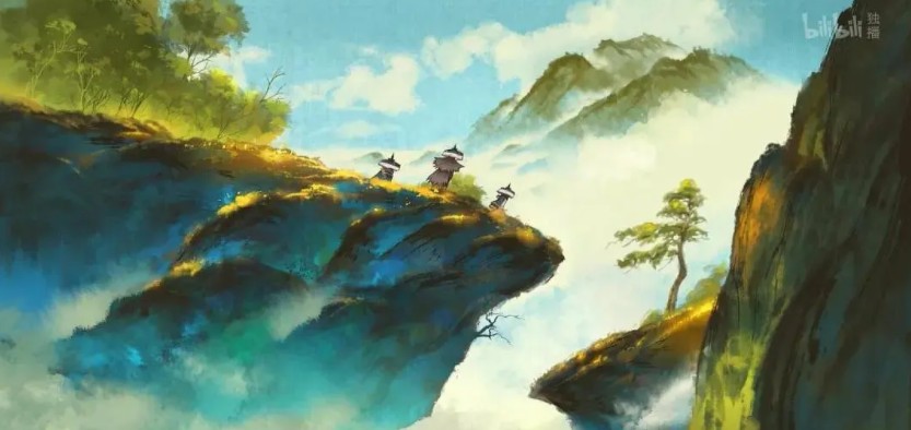 动画山体上色,对比