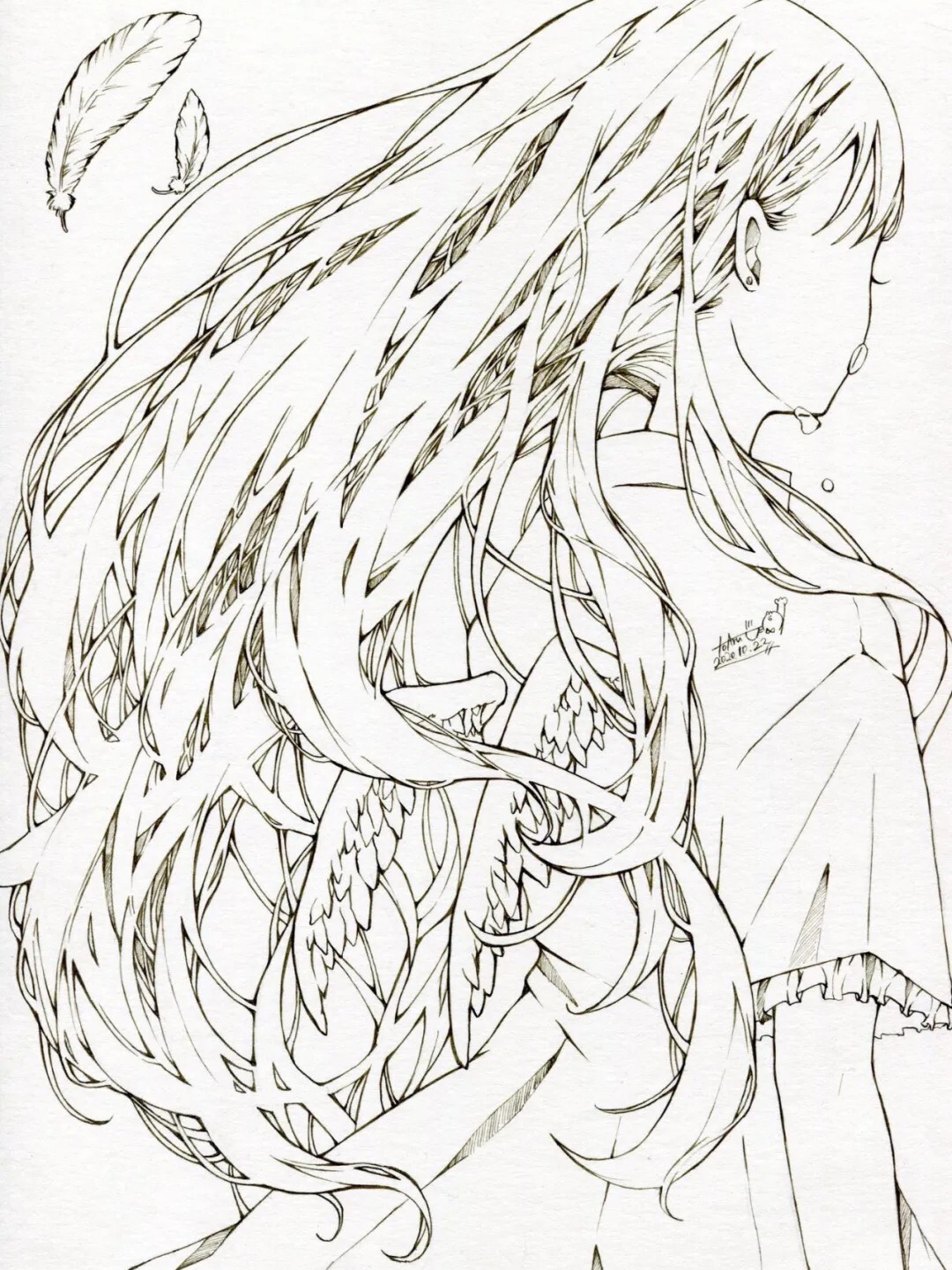 【画画素材资源库】神仙太太的动漫少女头发画法
