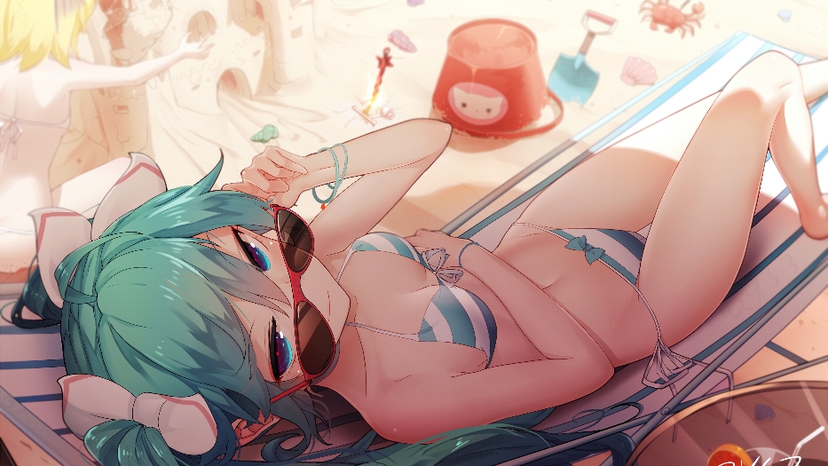 初音未来美图壁纸(第30期),泳装不错哟(*╰╯`)