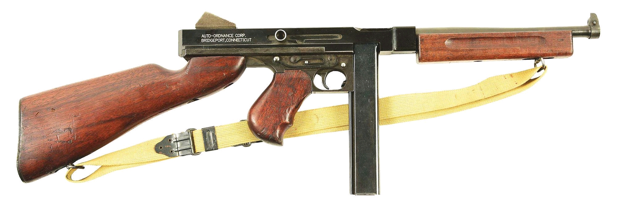 m1是m1928a1的简化版区别在于简化了照门,取消了枪管散热片以及枪口